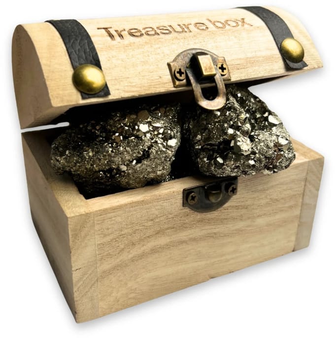 Fool's Gold Treasure box (schatkistje met ruwe pyriet brokjes)