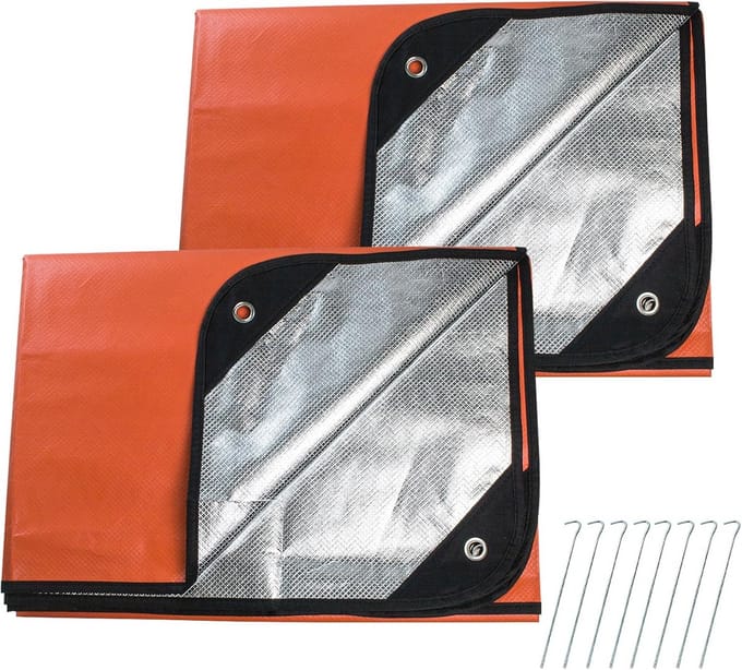 2x Geïsoleerde Thermische Survival Deken - All-Weather Nooddeken voor Camping en Auto