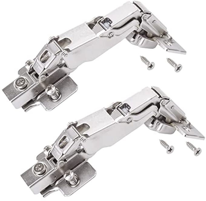 Breedhoekscharnier 165° Soft-close - 2 Stuks Hoekaanslag Scharnier met Montageplaat