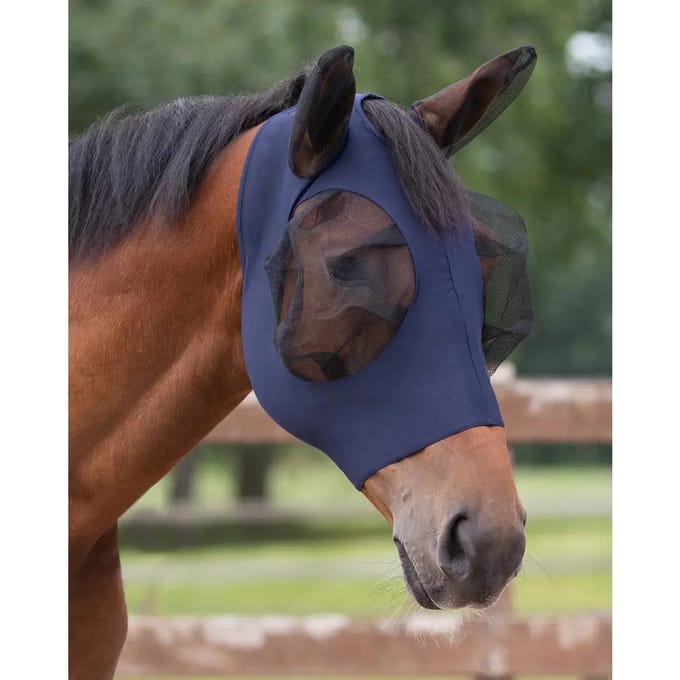 QHP Vliegenmasker Super Bug Navy - Mini Shetlanderlander