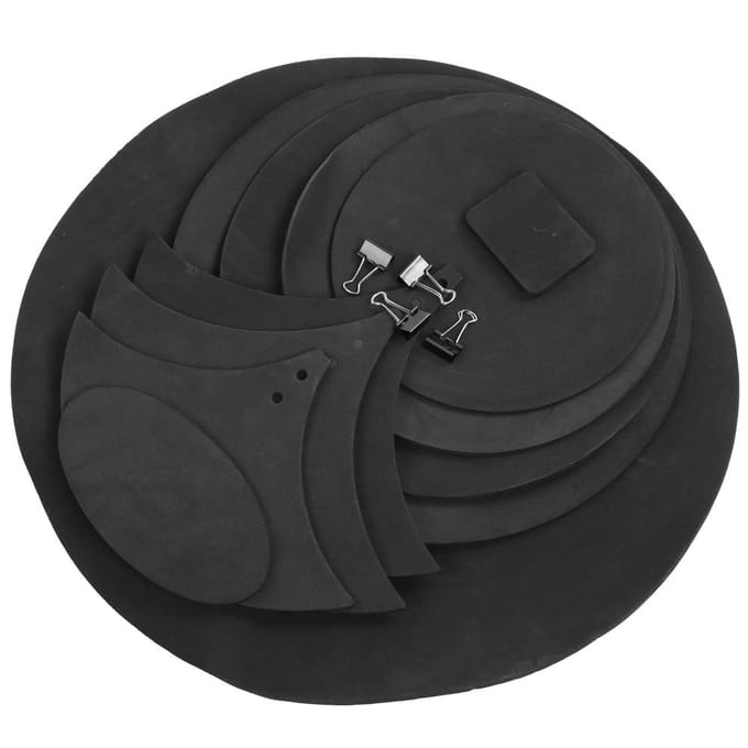 14 Pièces Pad d'Entraînement de Batterie Matériau EBR Sourdine de Batterie Pad d'Entraînement pour Joueur gray