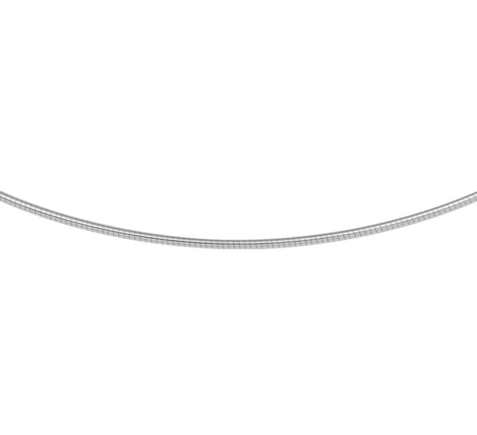 YO&NO - Ketting - Witgoud - Omega rond - 1,25 mm - 42 + 3 cm - 585 goud