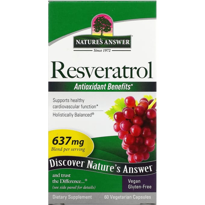 Nature'S Answer, Resveratrol, 637mg, 60 Plantaardige Capsules