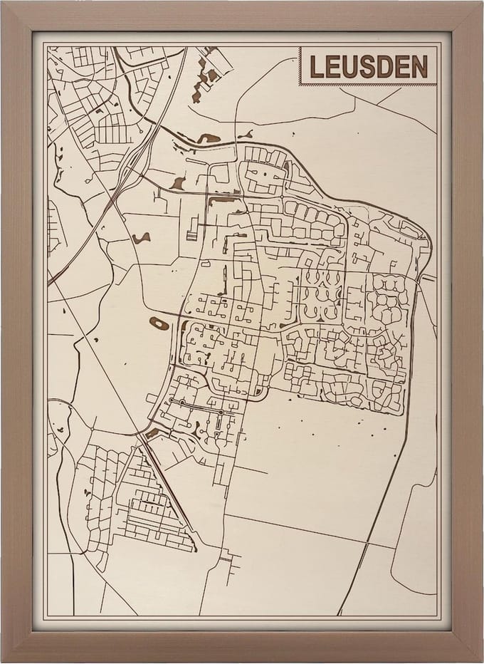 Decoratief Beeld - Houten Van Leusden - Hout - Bekroned - Bruin - 21 X 30 Cm