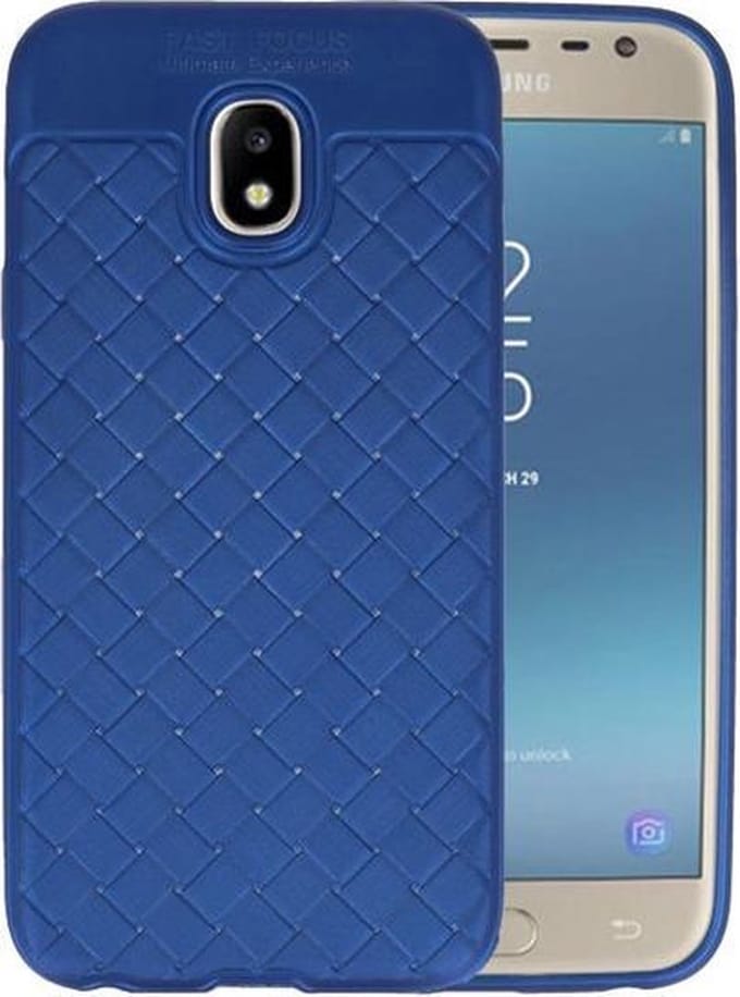 Blauw Geweven TPU case hoesje voor Samsung Galaxy J3 2017