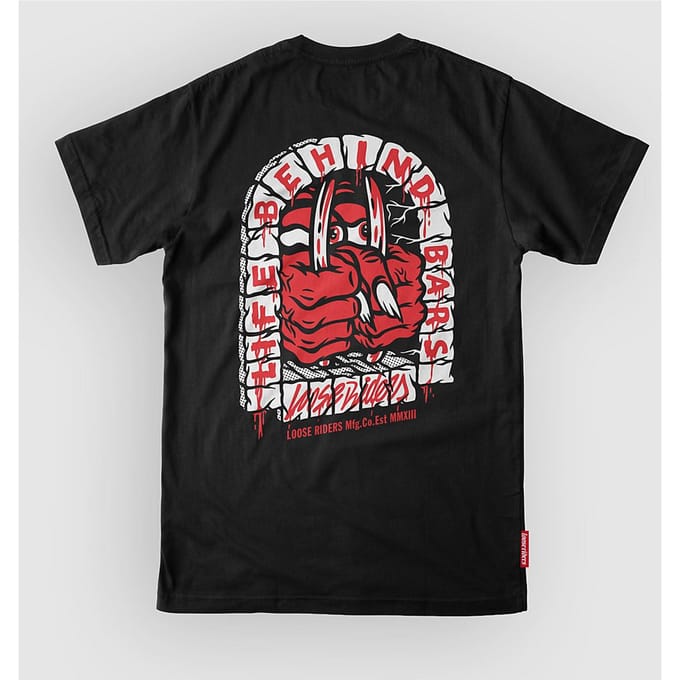 Loose Riders Life Behind Bars Tech Tee zwart