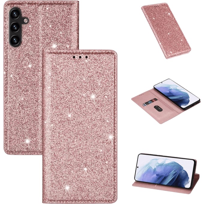 Mocaa Samsung Galaxy A37 Glitter Bookcase Roségoud