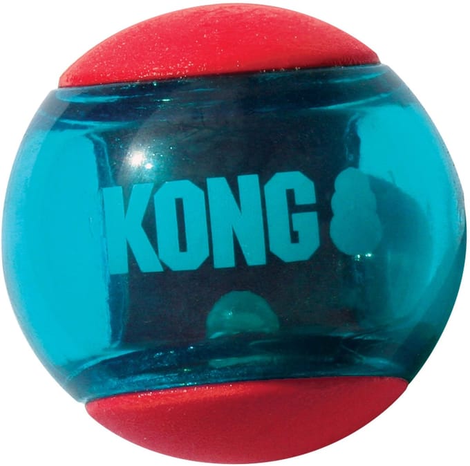 KONG Dog Toy Squeezz Action Ball Red Small (3-Pack)