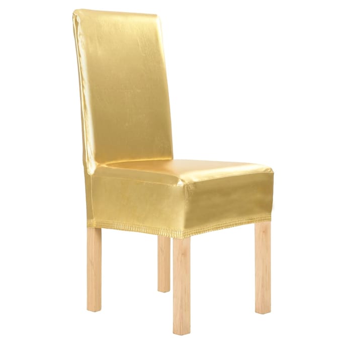 vidaXL - 6 - st - Stoelhoezen - recht - stretch - goud