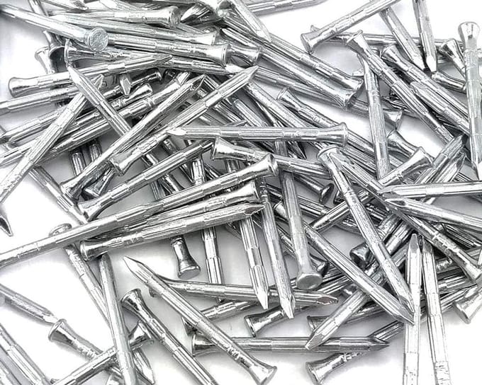 100 Harde Stalen Betonspijkers, Gegroefd, 3,4 x 40 mm