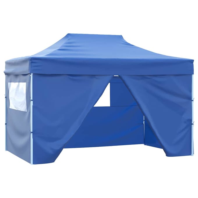 vidaXL - Vouwtent - pop-up - met - 4 - zijwanden - 3x4,5 - m - blauw