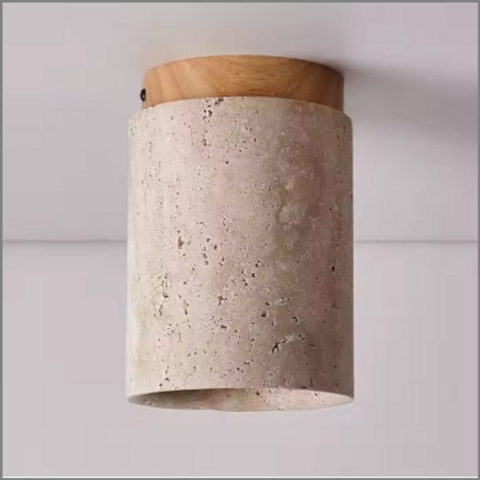 Plafondlamp -Elegante Ingebouwde Travertin Hanglamp voor Hal en Trap