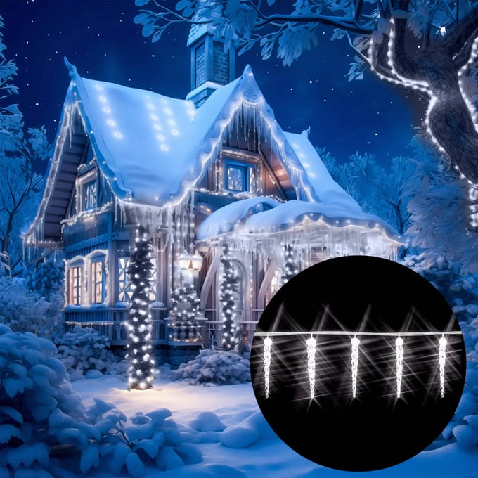 Monzana Ijspegel Kerstverlichting - Feestverlichting - 80 LEDS's - 13 m - helder wit