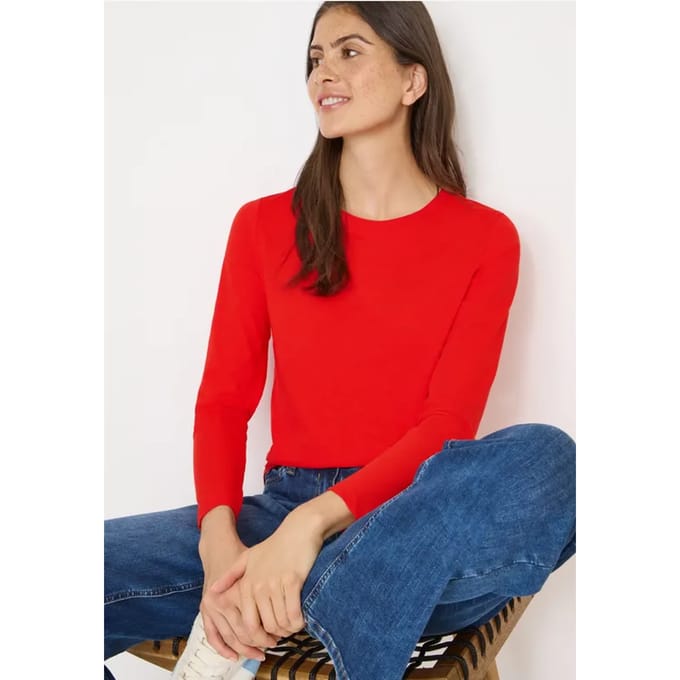Basic shirt met ronde hals