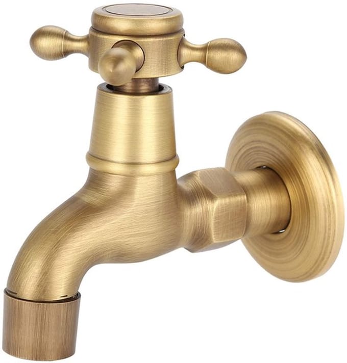 Allecto - Vintage koude waterkraan - Massief messing - Wandmontage