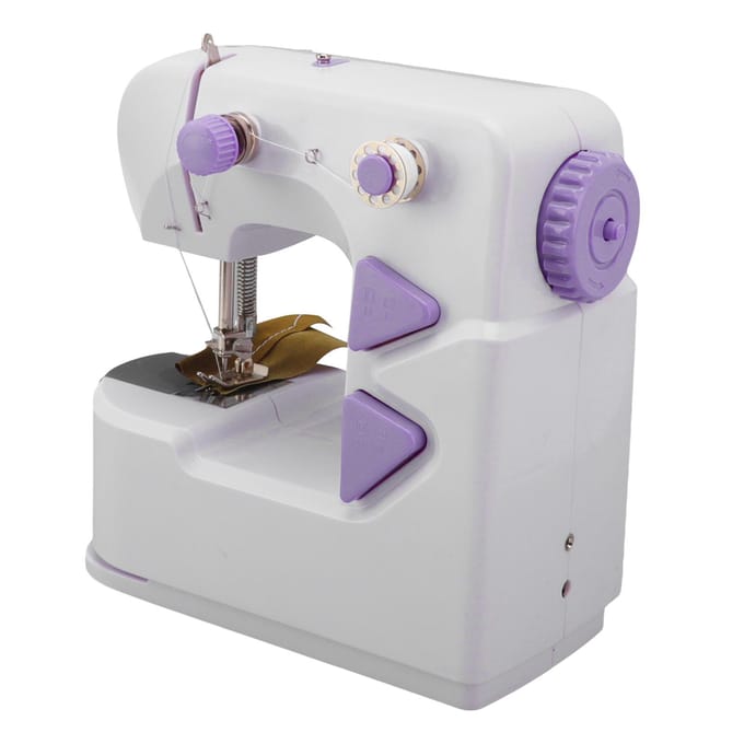 Mini Naaimachine Draagbaar Thuis Elektrisch Micro Mini Desktop Naaimachine 100?240V voor Klein gray