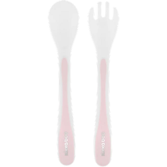 Kikka Boo Spoon and Fork Set – Roze