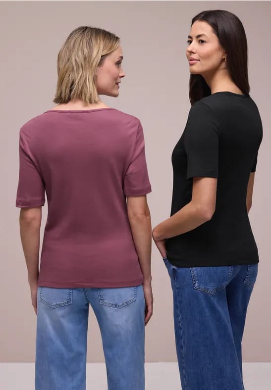 Shirt met hartvormige halslijn in een pak van 2