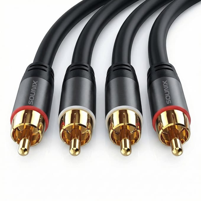 Sounix Tulp Stereo Audio Kabel - 2RCA naar 2RCA - Tulp Kabel - 2 Meter - Zwart