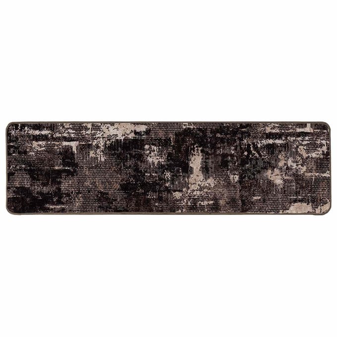 vidaXL - Tapijt - Runner - MARSA - Zwart - en - Wit - 50 - x - 200 - cm - Polyester - en - PVC
