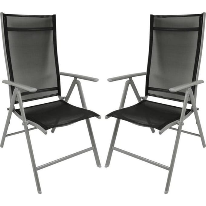 Garden Royal verstelbare stoel Santiago zwart set 2 st.