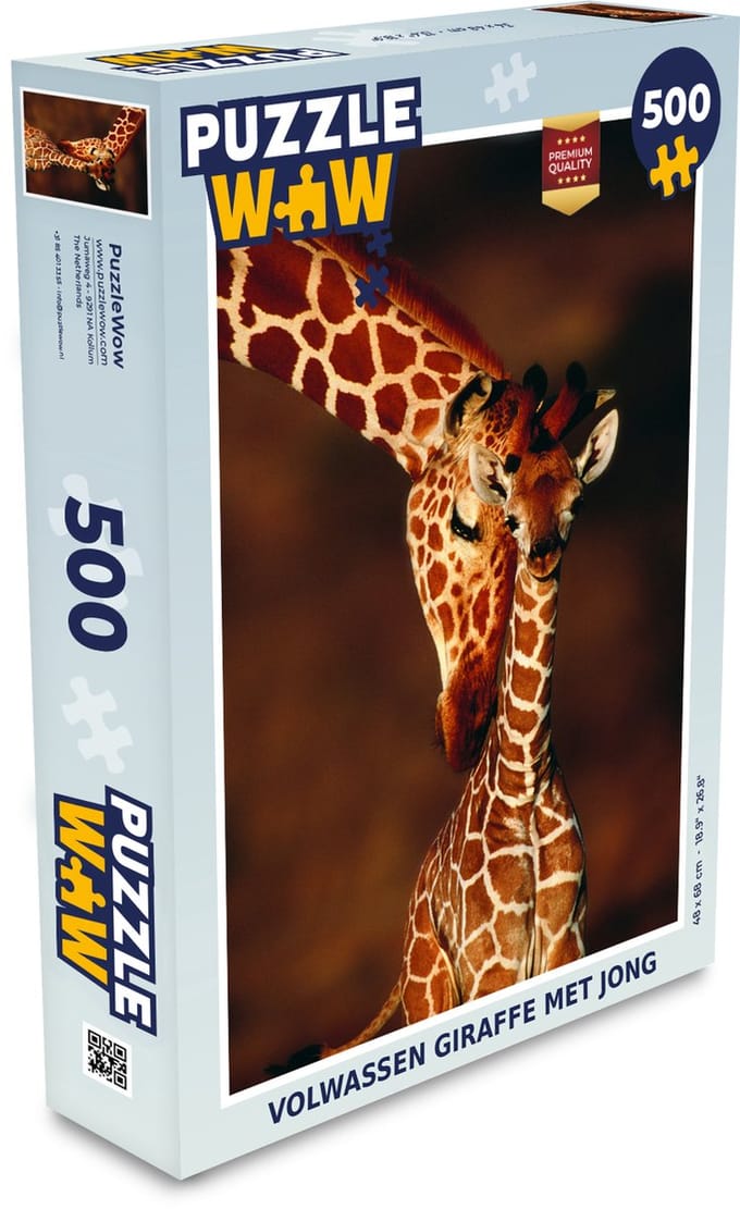 Puzzel Giraffe - Kalf - Portret - Legpuzzel - Puzzel 500 stukjes