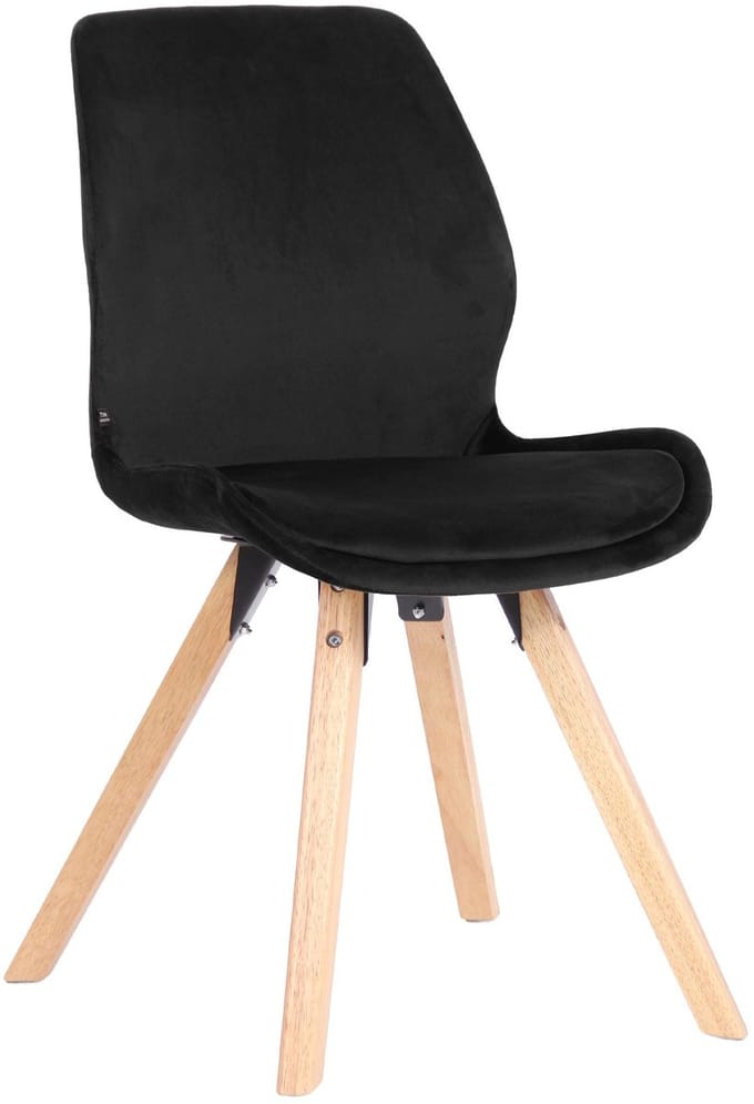 CLP Luna Eetkamerstoel - Modern - Rugleuning - 136 kg - Fluweel/zwart