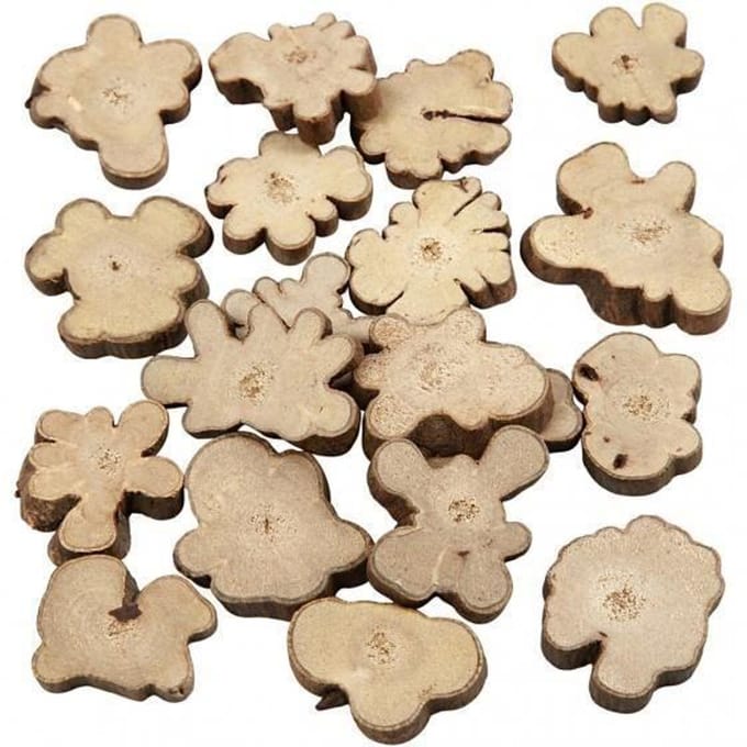 Creativ Company Hout Mix Formaat 15-40 mm Dikte 5 mm 230 g per Verpakking