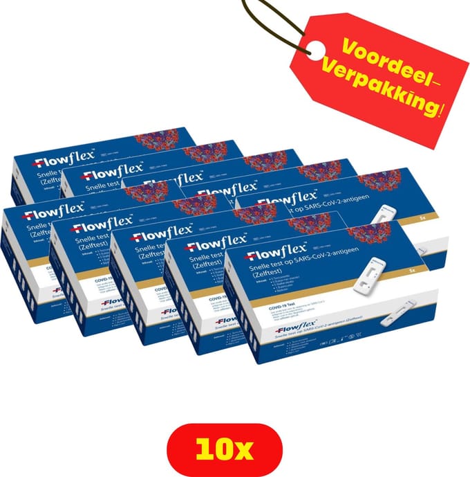 10x Corona test FlowFlex - Zelftest Goedgekeurd-Voordeelverpakking!
