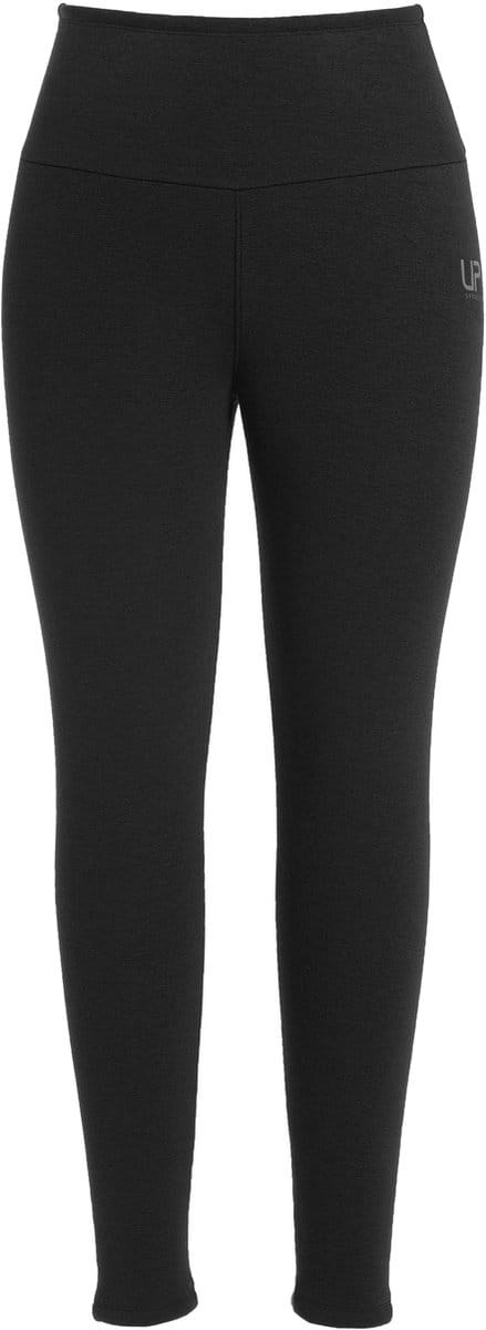 Ulla Popken - Dames - Leggings voering van geweven bont extra warm hoge taille - Zwart - Maat 54+