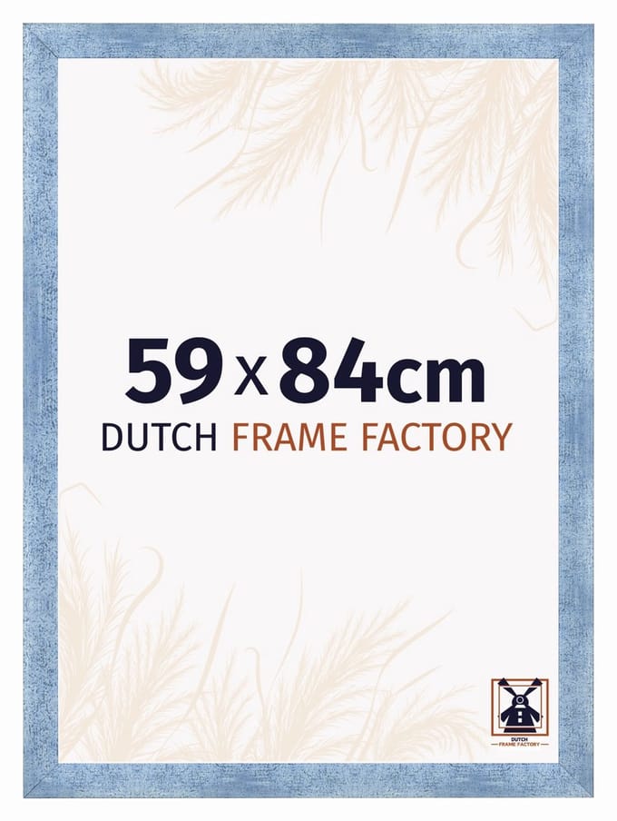 Fotolijst 59x84 cm - MDF - Helder Blauw Geveegd - Praag