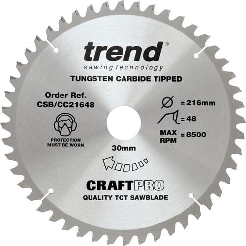 Trend Crosscut cirkelzaagblad 216x30x2,6mm 48T