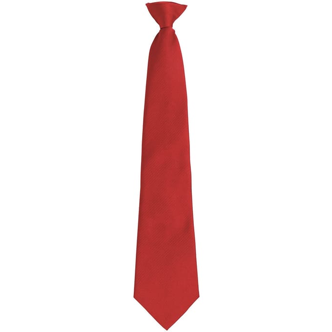 Premier Unisex volwassen kleuren modieuze effen Clip-On stropdas (Rood)