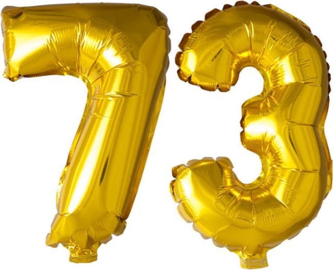 Folieballon nr. 73 Goud 41cm