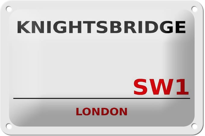 Blechschild London 18x12cm Knightsbridge SW1