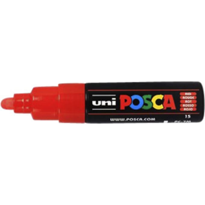 Rood verfstift op waterbasis met conische punt breed