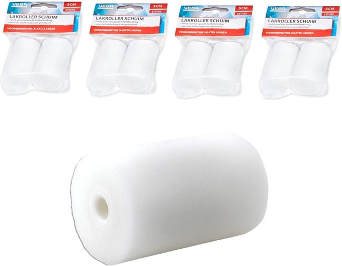 4x Veba Verfrol A2 Schuim 5cm Recht  - Voordeelverpakking