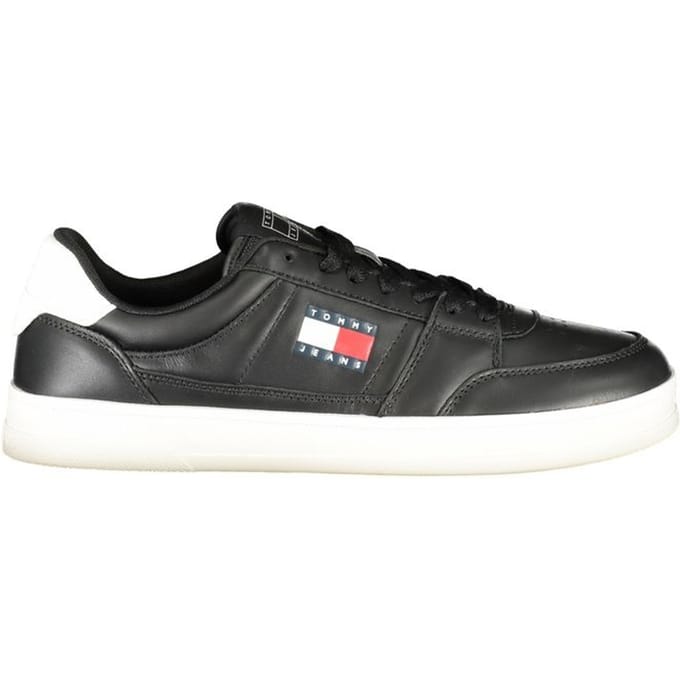 Synthetic Leather Sneakers Casual - Black