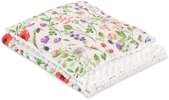 Set: Dubbelzijdige deken minky + kussen- Meadow