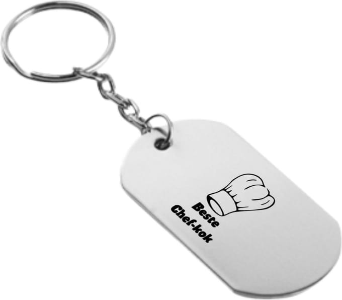 Akyol - chefkok sleutelhanger - Kok - chef - koken - cadeau - verjaardag - bakken - 54 x 29mm