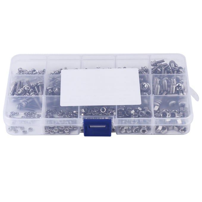 Kit de 400 pièces Vis à tête cruciforme bombée M2 M2.5 M3 M4 M5 Écrous et rondelles