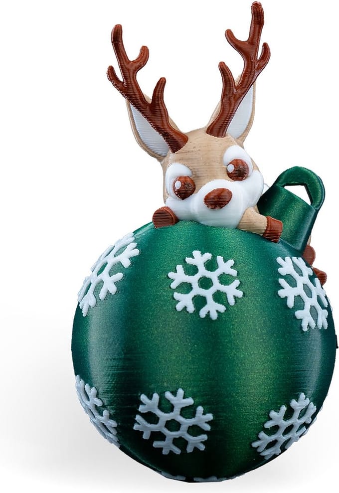 Liggend rendier kerstbal kerst ornament