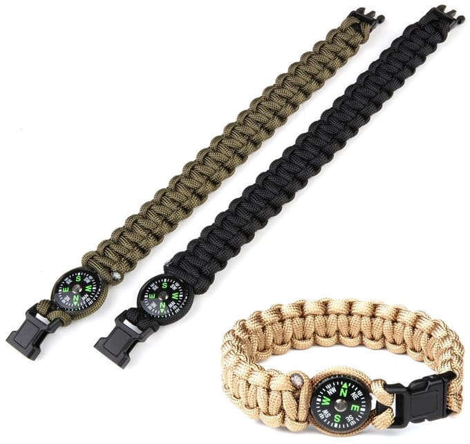 Paracord bracelet Kompas 8inch groen