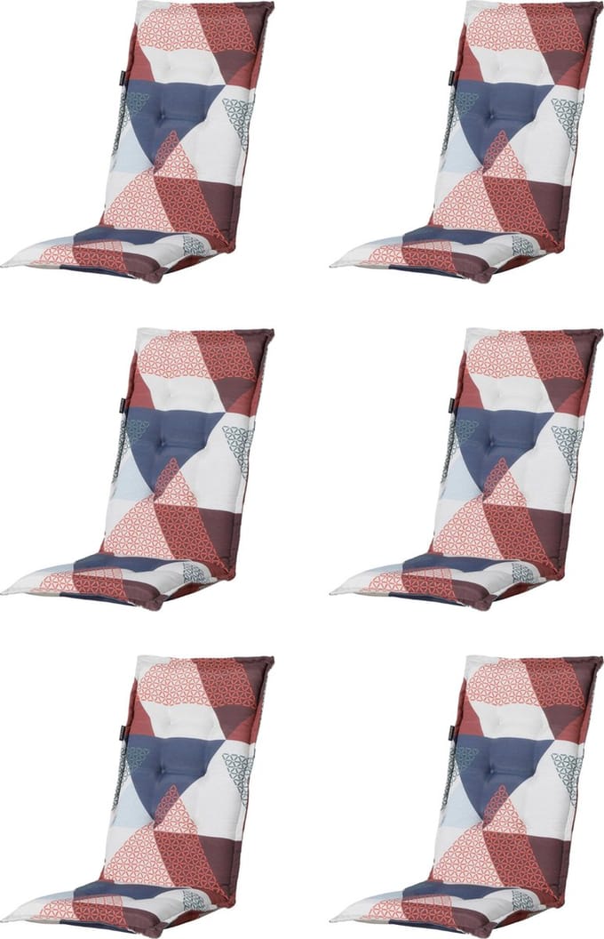 Madison - Tuinkussen - Universeel - Triangle Blue - 6 stuks - 123x50cm