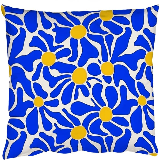 Sierkussens - Kussentjes Woonkamer - 40x40 cm - Abstract - Bloem - Blauw