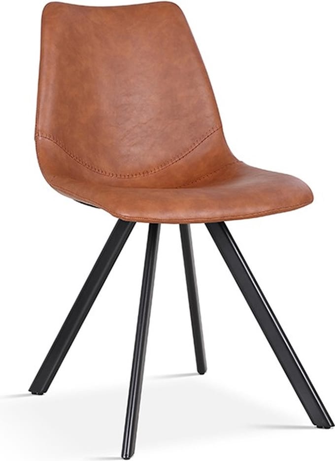 Interiax Eetkamerstoel Anna PU Cognac