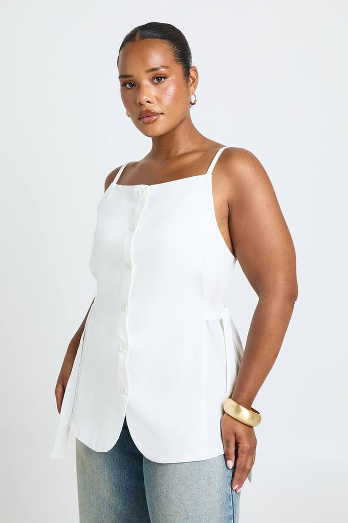 boohoo Dames Plus Getailleerde Mini Rok | Ivory | Maat: 18
