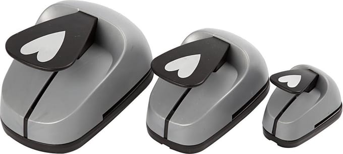 Ponsen Set - Figuurponsen - Hart - Decoratie - Kaarten Maken - 25+49+75mm - 3 stuks