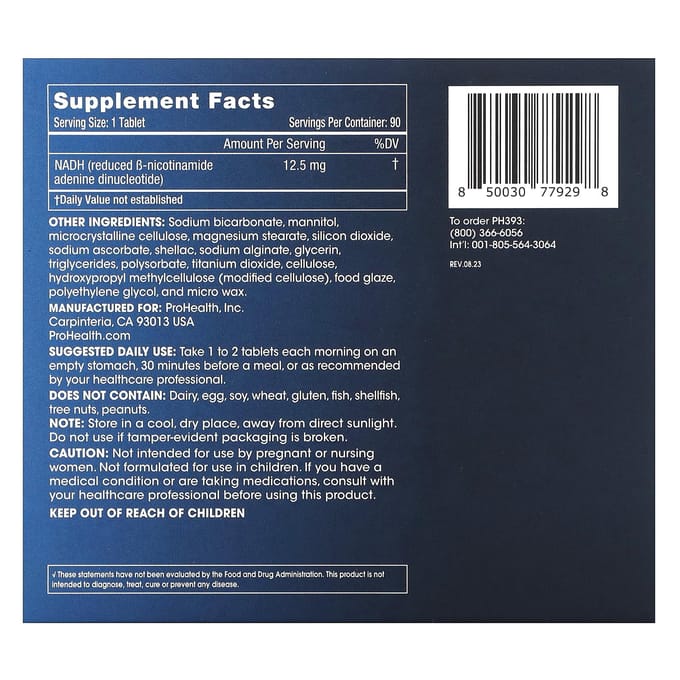 Energie Nadh, 12,5 mg, 90 tabletten