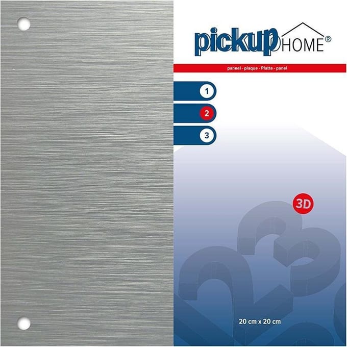 Pickup 3D Home plaat alu sandwich blanco Dibond 3 mm - 20x20 cm